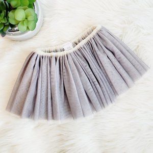 Mud Pie Tulle Skirt Gray/Cream Layered One Size
